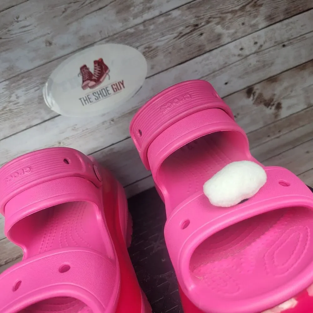 Crocs Mega Crush Slingback High Women's Size 7 Pink Platform Sandals